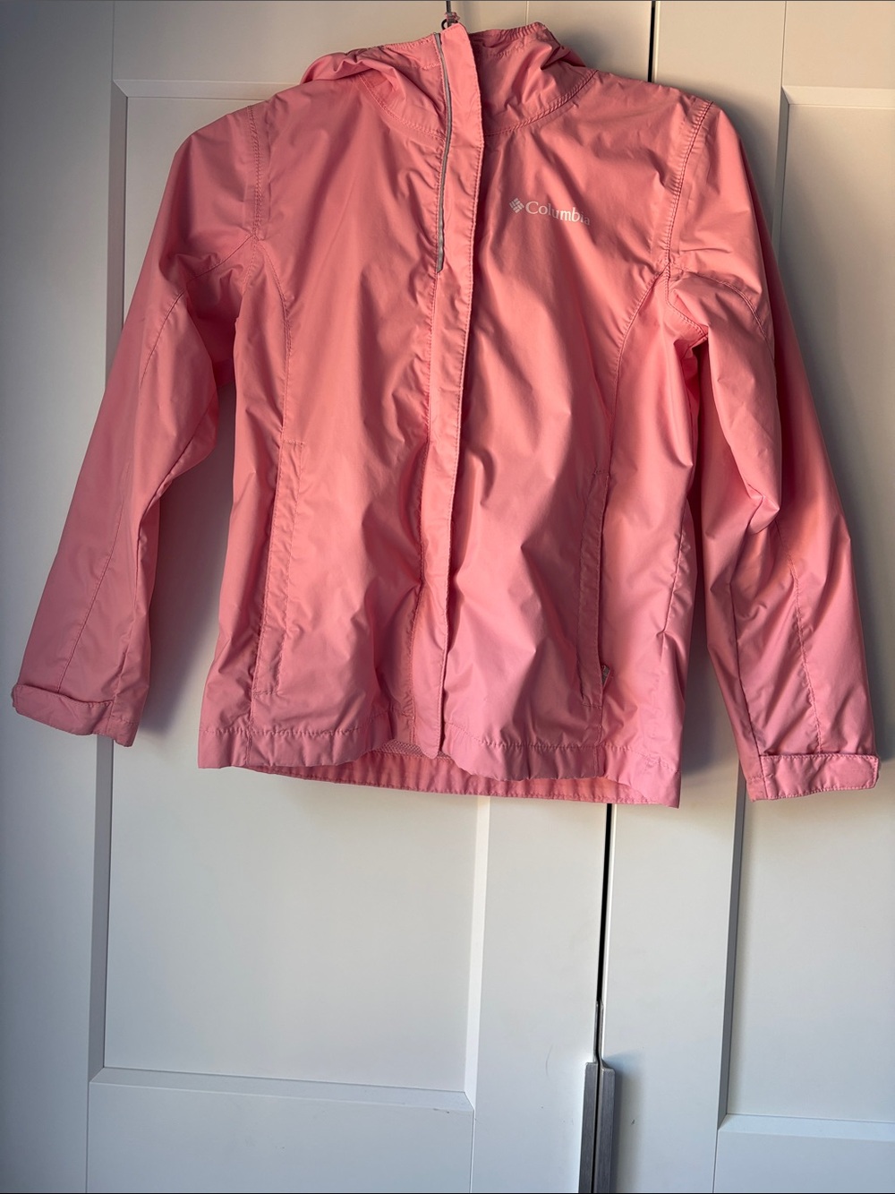 Columbia Pink Hooded Kids' Raincoat Size Small (7/8)
